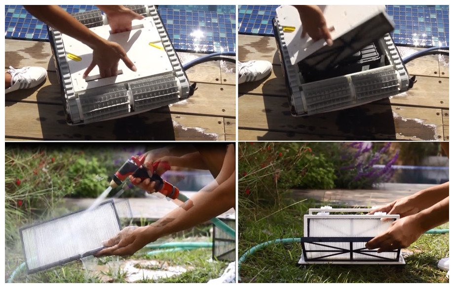 nettoyage du filtre du robot électrique de piscine nauty tc  dolphin