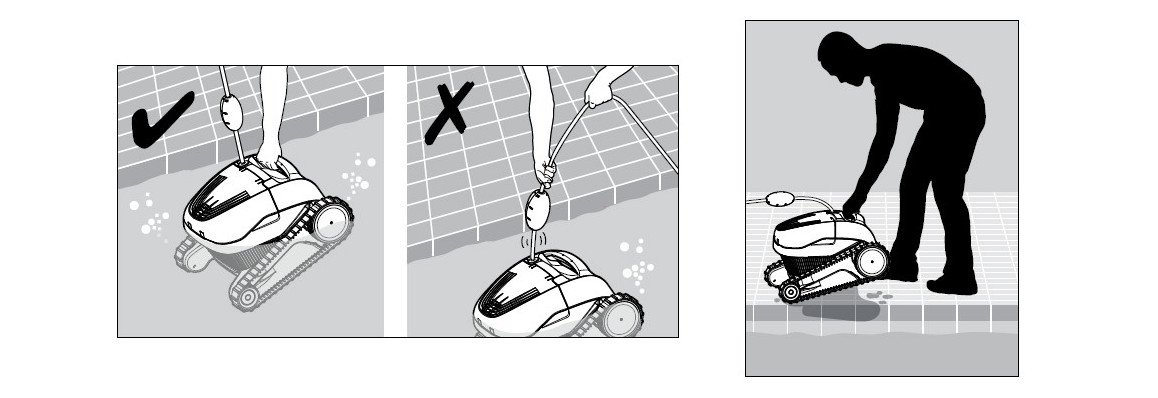 mise en route du robot de nettoyage de piscine dolphin t25