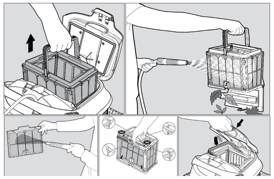 Robot de piscine Dolphin E30 - maintenance filtre