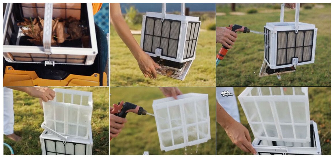 nettoyage du filtre du robot de piscine Dolphin E35