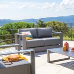 Canapé de jardin ALLURE Graphite & Gris zebrano 3 Places – Image 2