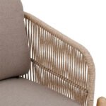 Canapé de jardin 3 personnes DEONA Taupe & Acacia – Image 4