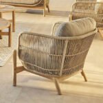 Fauteuil de salon de jardin DEONA Taupe & Acacia – Image 2