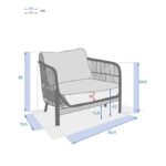 Fauteuil de salon de jardin DEONA Taupe & Acacia – Image 4