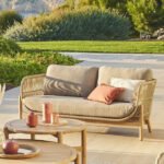 Canapé de jardin 2 places DEONA Taupe & Acacia