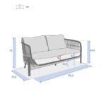 Canapé de jardin 2 places DEONA Taupe & Acacia – Image 5