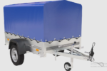 Remorque bagagère garden trailer 200 kipp 200 x 106 cm avec bâche haute bleue, arceau et roue jockey – Neuve – DESTOCKAGE