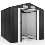 Abri de jardin en métal gris 257x205x177cm – Neuf – DESTOCKAGE – Image 2