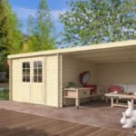 Abri de jardin Moussy 34mm - 8,13m² intérieur + préau 8.13m²