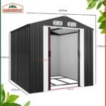 Abri de jardin en métal gris 257x205x177cm – Neuf – DESTOCKAGE – Image 5